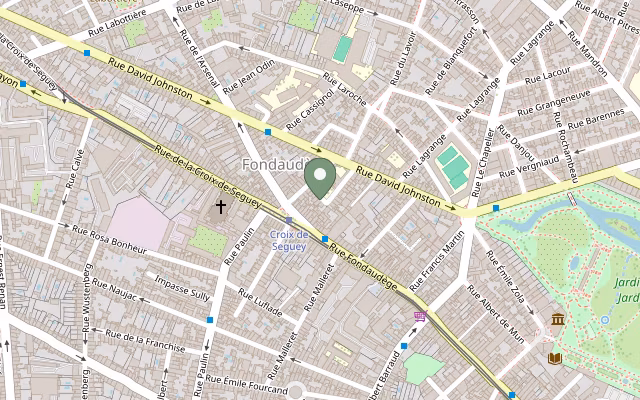 Localisation du studio Aline Bellardi Pilates, 8 Rue Barada, 33000 Bordeaux